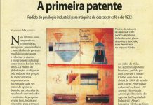 primeira patente do brasil maquina de cafe 1822